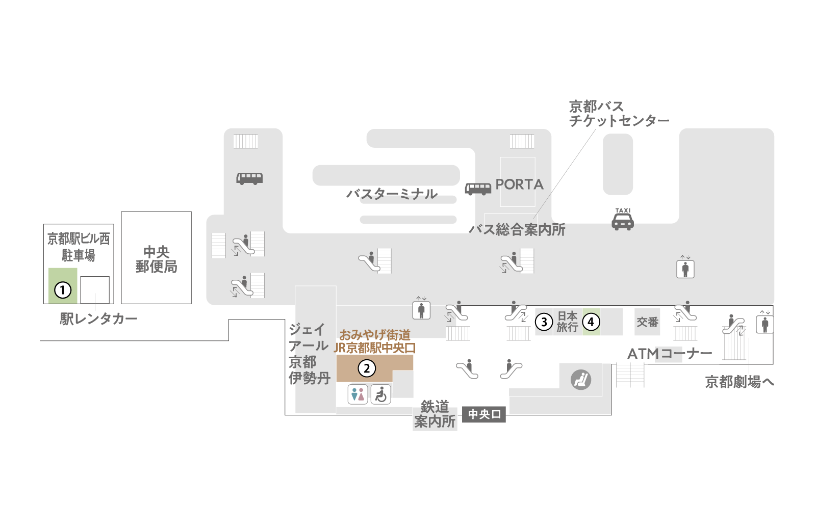 京都駅 1F 構内図